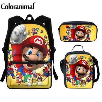 

Coloranimal Fashion School Bags Anime Yellow Mario Bros School Bookbags for Teenagers Girls Boys Laptop Backpacks KPOP balso