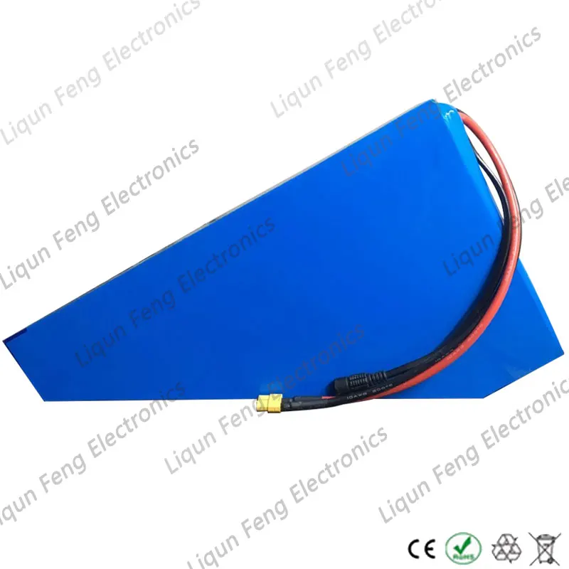 52V 2000W треугольная батарея 35AH EBike Batttery 51 8 V использовать SANYO GA/SAMSUNG литиевая с 50A BMS +