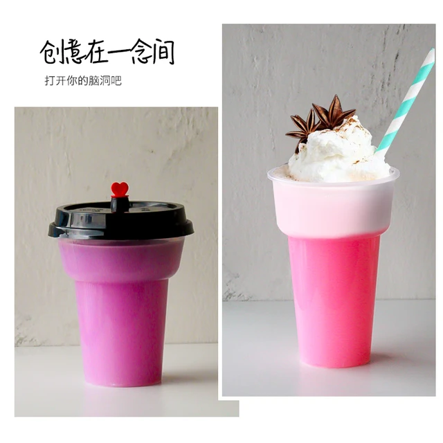 50Pcs Dessert Cups with Lids Jelly Ice Cream Pudding Clear Plastic