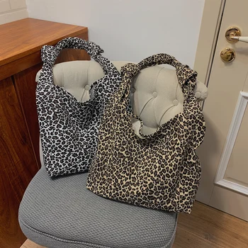 

Leopard Printed Crossbody Bags Lady Shoulder Handbags Female Canvas Small Summer Simple Totes for Women 2020 Trend