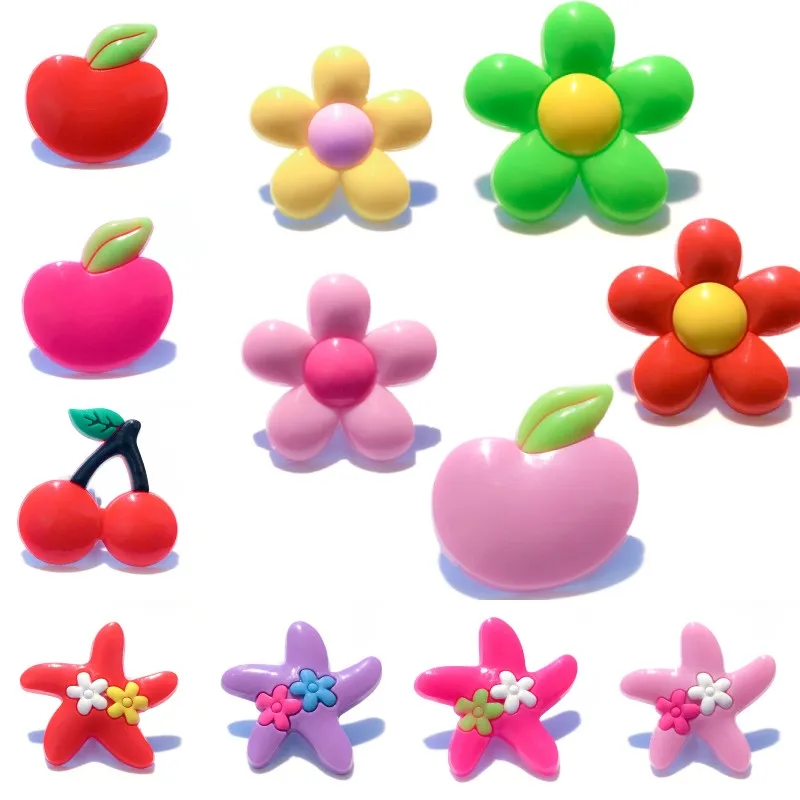 

50pcs Flowers&Fruits Shoe Charms Shoe Decoration Shoes Accessories Fit Bands Crocse Accessories On Sale Jibz Birthday Gifts