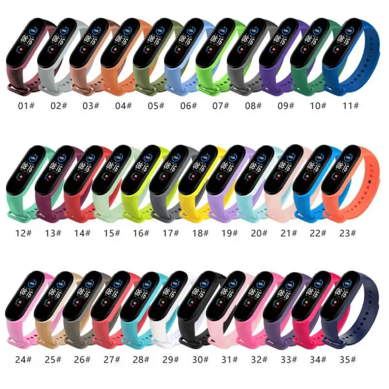 Strap For Xiaomi Mi Band 6 TPU Wristband Bracelet Replacement Strap For Mi Band 6 Solid Color Sport Strap 35 Colors Wrist Strap