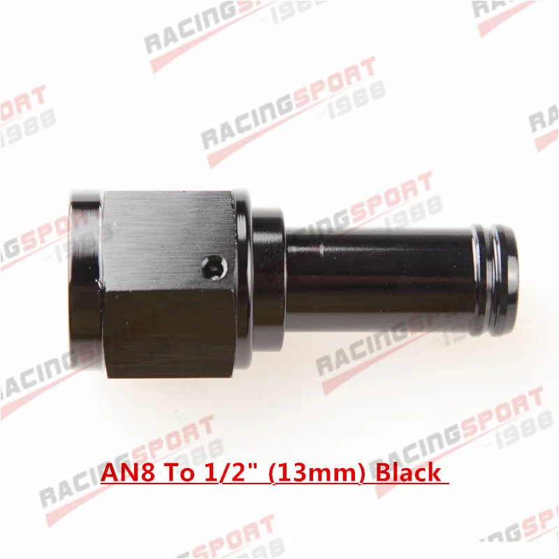 BLACK AN6 AN8 мама до 5/1" 3/8" 1/" прямой шланг Barb адаптер алюминиевый - Цвет: BLACK