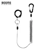 Booms Fishing T01 Fishing Coiled Lanyards with Rod Tie Beltb Fishing Lanyard for Boating Ropes with Camping Carabiner Tools