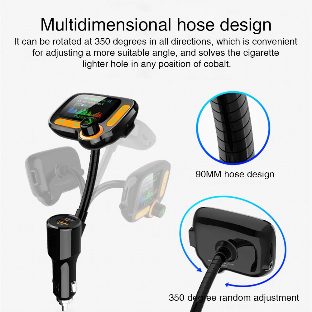 1,77 дюймов Автомобильный mp3 плеер Музыкальный беспроводной Bluetooth Hands Free аудио fm-передатчик электронный модулятор двойной USB зарядное устройство