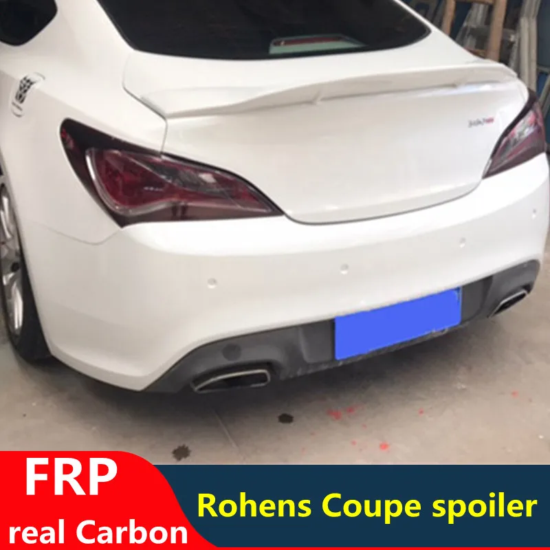 По настоящему углеродного волокна Rohens купе машинный спойлер 2008 2013 FRP Hyundai генезис