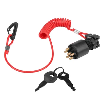 

Key With Lanyard Tool Assembly Ignition Switch Engine Parts 5005801 175974 Easy Use Outboard Motors Safety For Johnson Evinrude