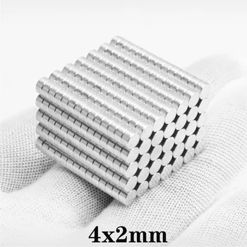 

100~2500pcs 4x2 Rare Earth Magnets Diameter 4x2mm Small Round Magnets 4mm*2mm Permanent Neodymium Magnets 4*2 strong magnet disc