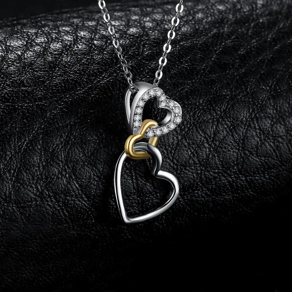 925 Sterling Silver Gold Cubic Zirconia Simulated Diamond Pendant Necklace Women pendant necklace silver necklace silver pendant