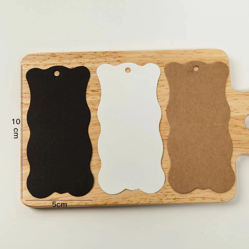 White Black Brown Kraft Paper Tags Label Luggage Wedding Note Blank Price Hang Tag Card 5x10cm 100pcs/lot | Дом и сад