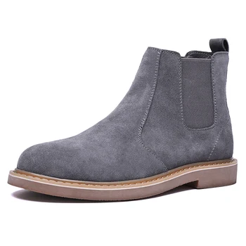 

Men New Fashion Faux Suede Leather Shoes Slip on Ankle Boots Casual Classic Male Chelsea Boots Zapatos De Hombre