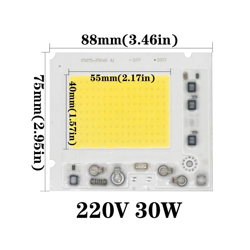 Светодиодный Кристалл Epistar COB лампа умная IC AC220V 30 Вт 50 Вт 100 Вт 150 Вт 200 вт высокий устойчивый к сбоям питания DIY для наружного прожектора прожектор холодный белый