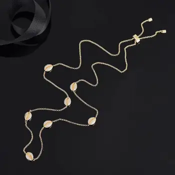 

high quality original Small golden shell with rhinestones necklace brand design jewelry birthday party gift