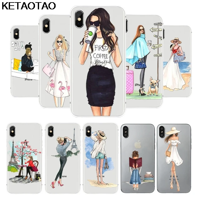 KETAOTAO модная сумка для девочек чехол для телефона s для iPhone 4S 5C 5S 6S 7 8 SE 5Plus XR XS Max чехол кристально чистый мягкий TPU чехол s
