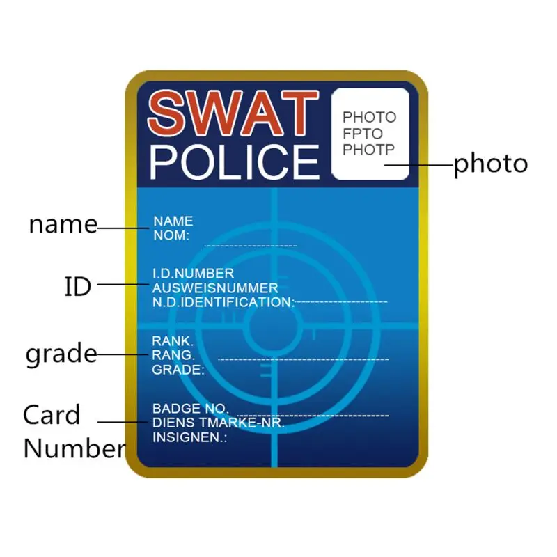 Дети ролевые занятия игральные игрушки полиция ID карты 72XC