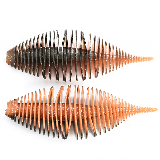 B&U BELLOWS GILL Soft Lure Worm Fishing Bass Lure Silicone Baits Soft Rubber For Fishing Swimbait Artificial leurre souple GRAY ORANGE