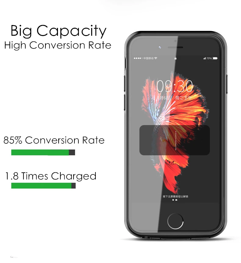 Для iPhone 8 7 6 зарядное устройство чехол аудио ультратонкий Магнитный 4000mAh 5500mAh Powerbank для iPhone 6 7 8 Plus чехол для батареи