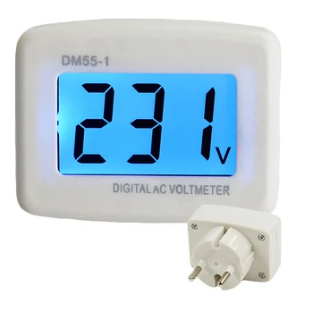

Digital Plug In Voltage Meter DM55-1 110-220V EU/US Plug Voltage Tester Wall Flat Voltage Measuring Digital AC Voltmeter