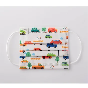 

10Pcs Cute Cartoon Car 4-12 Years Disposable Children Face Mask Mouth Soft Breathable Breathable Kids Health Face Mask 3 layers