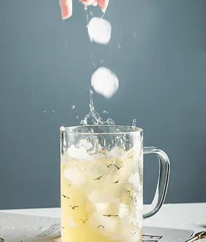 

Creative Star Universe Pyrex Glass with Handle Transparent Borosilicate Water Cups Large Capacity Coffee Juice Mugs Milk Tumbler