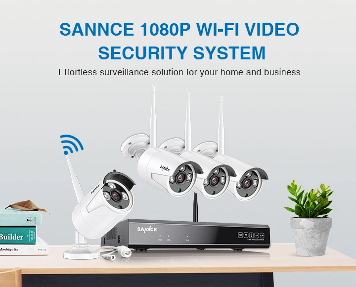 SANNCE 1080P 8CH беспроводная камера безопасности 8 шт IP66 Всепогодный Крытый открытый Wifi заглушка камеры и Игры Wi-Fi CCTV комплект