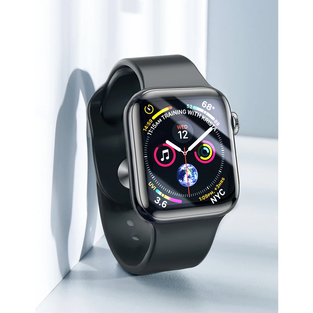Закаленное Стекло для apple watch 4 5 44 мм 40 мм наручных часов iWatch, версия 1, 2, 3, ремешок 42 мм, 38 мм, версия 3D с уровнем твердости 9H Экран Защитная пленка для apple watch 5 4 3 2 1 Аксессуары 44