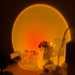 Lámpara de proyección de atardecer, luz Led USB de noche, lámpara de decoración colorida de Ambiente, utilizada para decoración de pared de dormitorio