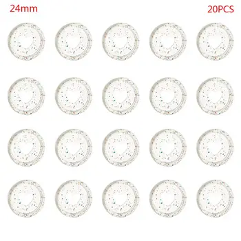 

20pcs Glitter Sequin Heart Binder Rings Mushroom Hole Loose Leaf Notebook Binding Plastic Disc Buckle Hoop DIY