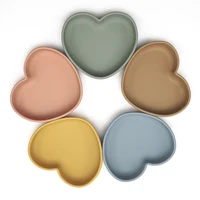 High Quality Silicone Feeding Solid Food Plates Dining Appliance Heart-Shaped Bowl With Suction Cup Children's Tableware 1
