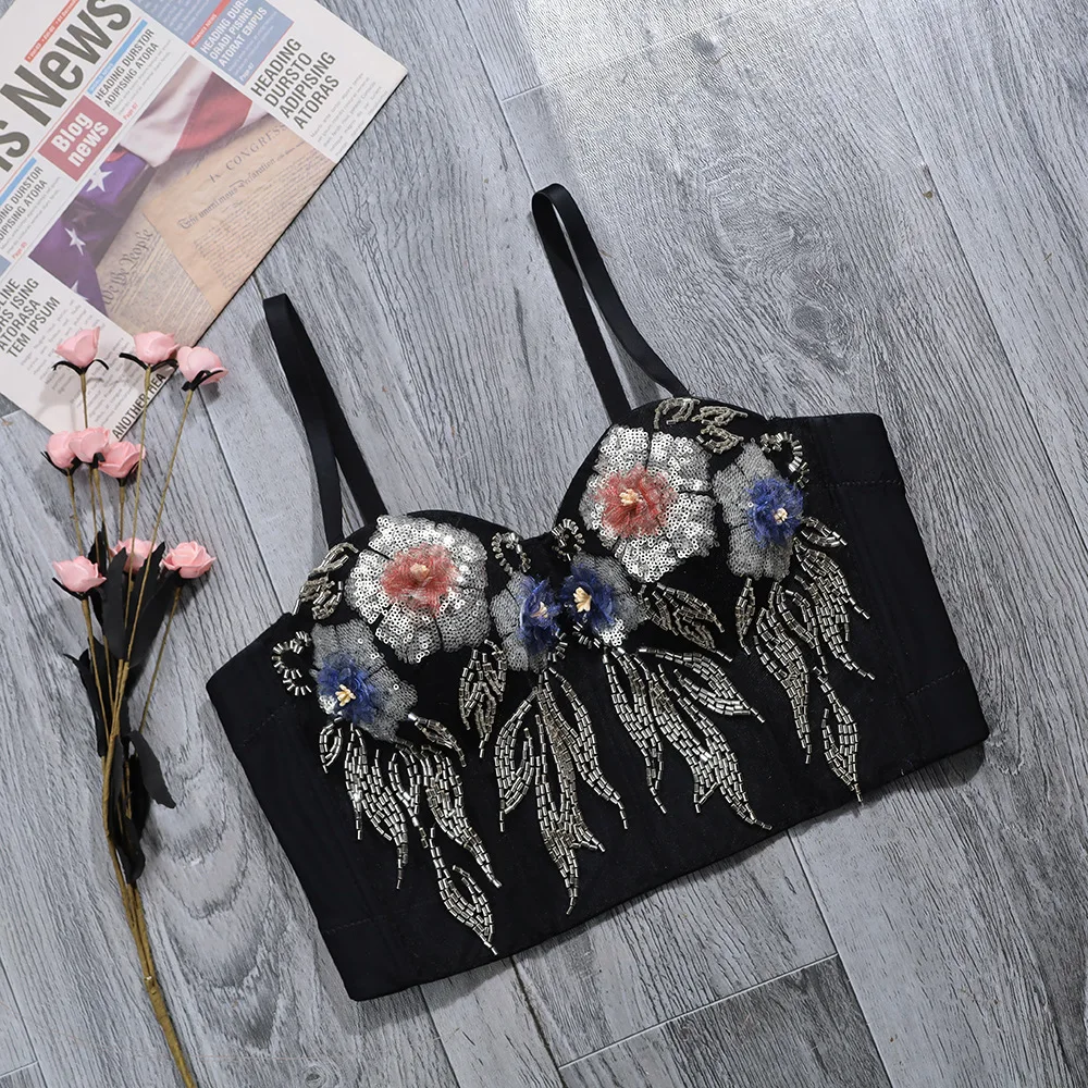 A001 Western Style Hot Girl Vest Lace Wrap Chest Wear Tight-fitting Fish Bone Women Corset Underbust Bustier Tank Top