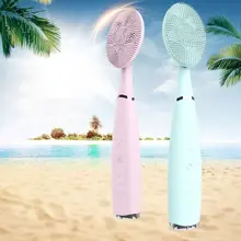 Силиконовая электрическая щетка для очищения лица звуковая вибрация высокочастотное Удаление прыщей пор глубокий очищающий, отшелушивающий