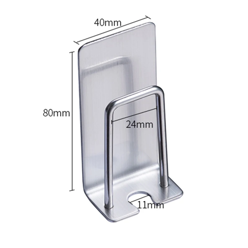 Toothbrush Holder Waterproof 304 Stainless Steel Organizer Bathroom Shower Toothbrush Shelf Self-Adhesive Cup Holder Storage