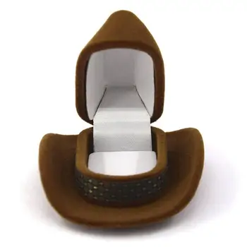 

Hot Creative Cowboy Hat Shape Rings Box Jewellery Display Storage Case
