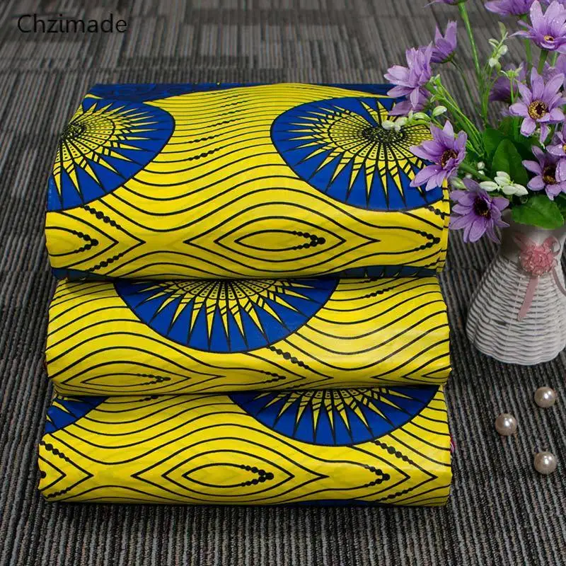 

Lychee Life 1Yard Ankara African Wax Prints Fabric Handmade Cotton Real Wax Fabric For Women Dress Making Accessories