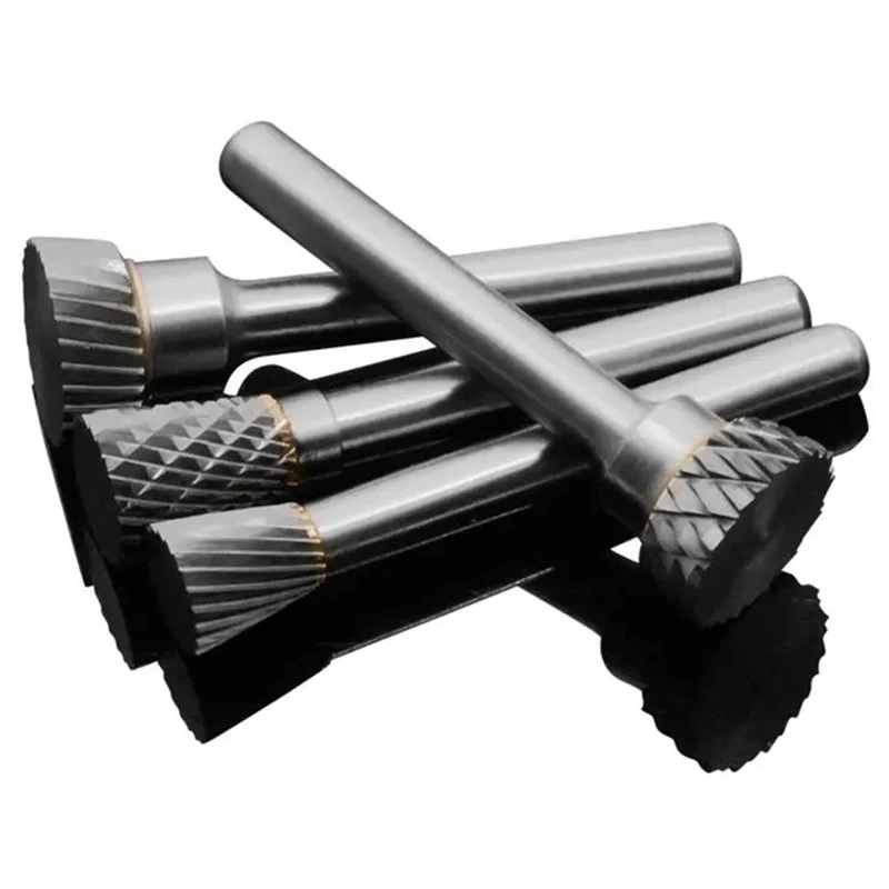 Double Slot Groove YG8 Alloy Rotary Boring Tool Tungsten Steel Wood Carving N-type Inverted Cone Milling Cutter Grinding Head |