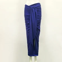 Новая модная Синяя Женская открытая Асимметричная Однотонная юбка, вечерние Клубные юбки