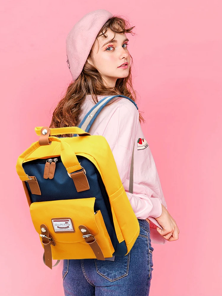 Billige Mode Patchwork Frauen Rucksack Wasserdichte Rucksack Taschen Für Frauen Reisen Rucksäcke Jugendliche Mädchen Große Kapazität Bagpack