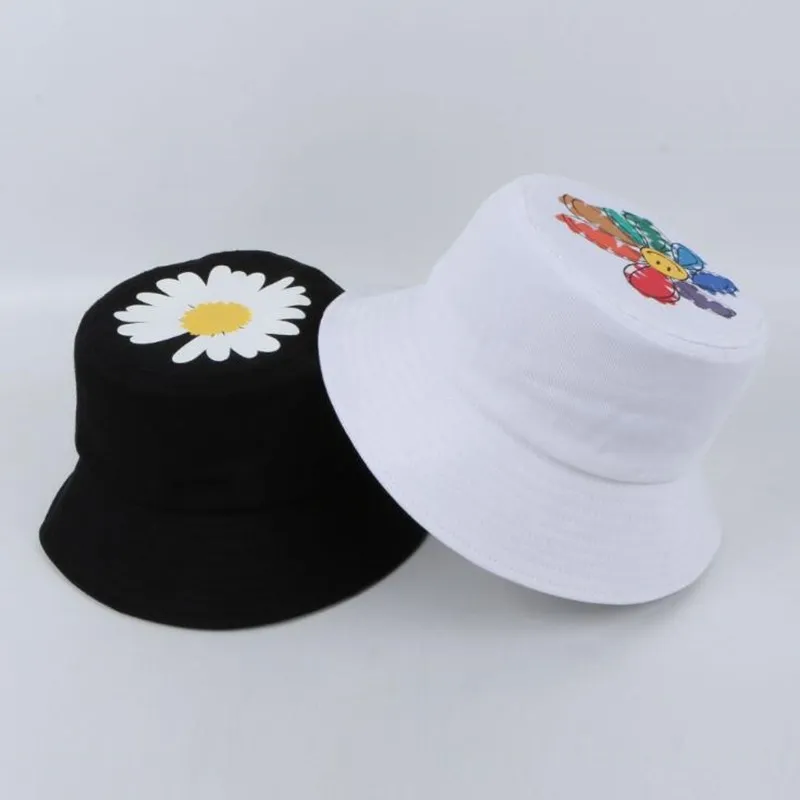 

New Floral Prints Fisherman Hat Women Men Cotton Fishing Men Hat Cap Sun Protection Hiphop Caps