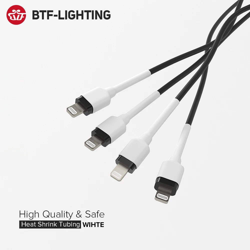 5 Meters Black White Heat Shrink Tubing Tube 8mm 10mm 12mm 3528 3014 3535 5050 SMD LED Strip Lights WS2812B WS2811 WS2815 led gooseneck tube aluminum alloy tube