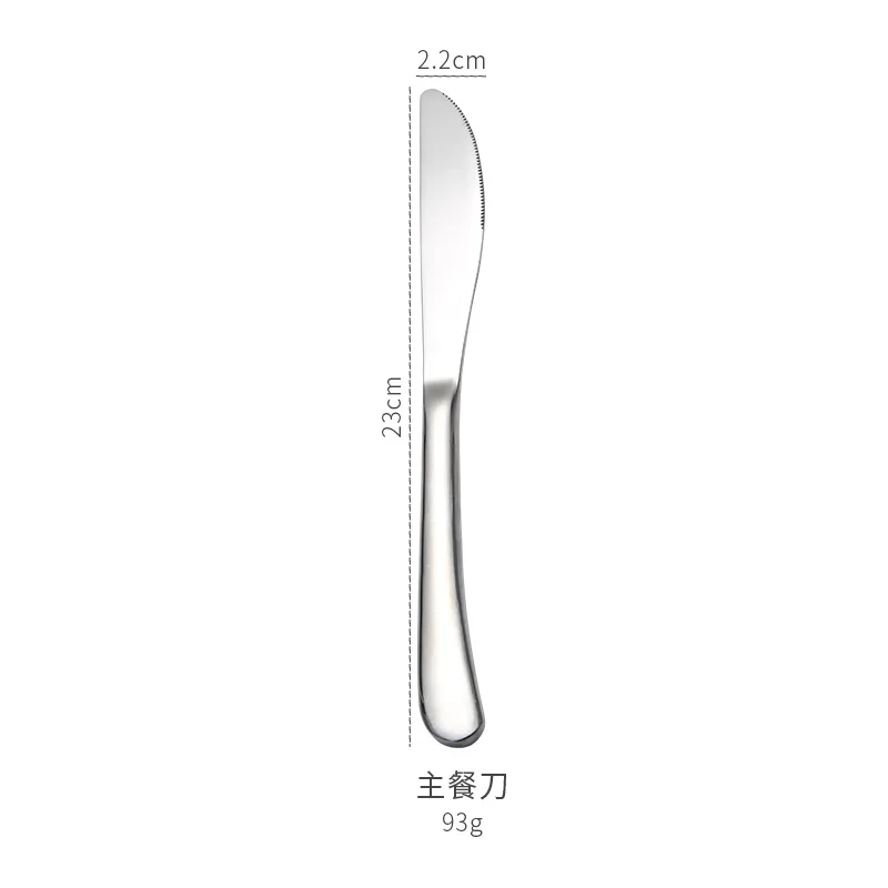 Dinner Knife 1 шт. Высокое качество 304 Нержавеющая сталь столовые приборы ножи вилки ложки кухонная посуда из нержавеющей стали вечерние столовые приборы - Цвет: Dinner Knife