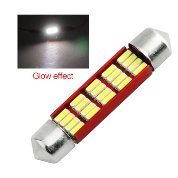 

2PC Car Reading Light 31mm 36mm 39mm 41mm C5W CANBUS NO Error Auto Light 12V 4014 LED Car Interior Dome Lamp License Plate Lamp