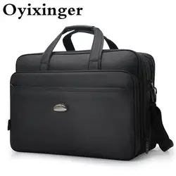 OYIXINGER Large Capacity Men Briefcase Waterproof Oxford Shoulder Bag For 17 inch Laptop High Quality Business Briefcase Male
