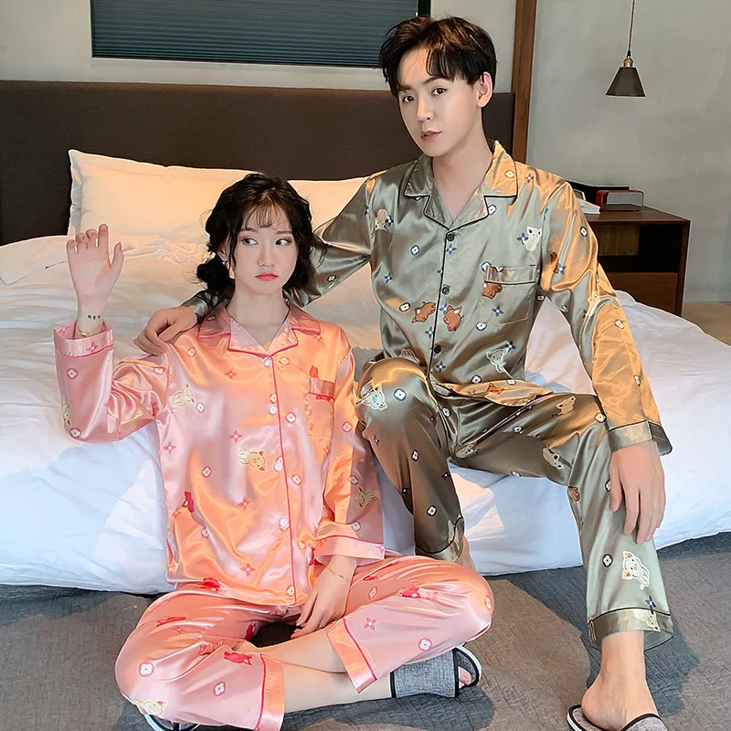 

Liang xing-Autumn & Winter Couples Viscose Double Long Pajamas Suit Women's M-XXL Code Men's L-3xl Code