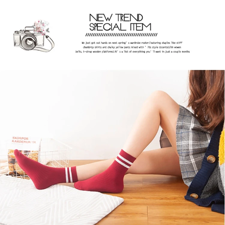 compression socks for women 5 Pairs Women Cute Loose Striped Socks Japanese Harajuku Designer Retro High School Students Girls Black White Socks EU35-39 bombas socks for women