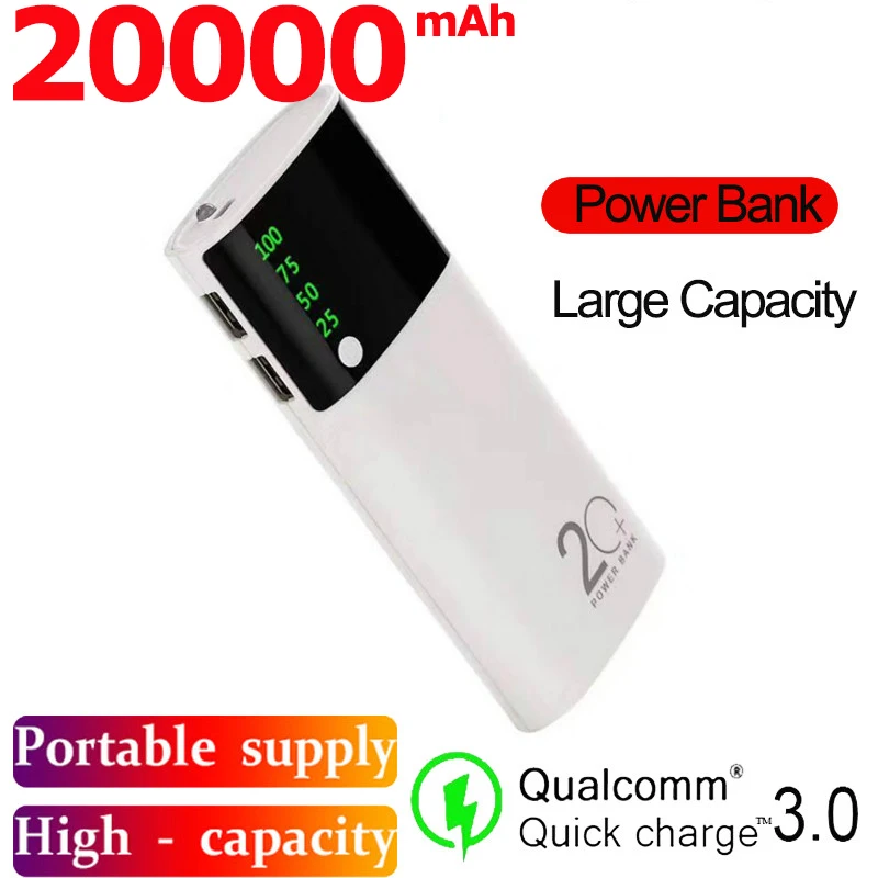 Power Bank 20000mAh Large Capacity Portable Fast Battery Charger Suitable for Outdoor Charging of Xiaomi Samsung | Мобильные