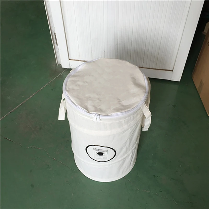 Fashion Cotton Linen Laundry Basket Foldable Dirty Clothing Bag Basket Folding Laundry Bag with Zipper Laundry Basket