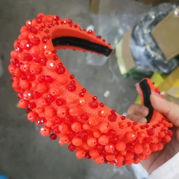 

Crystal Red Beaded Crown Crown For a Girl Tiara Bride Wedding Jewelry Princess Crown Accessories Hair Ornament Headband