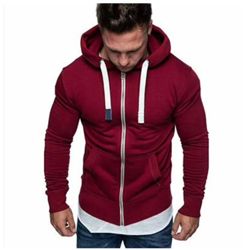 

New Men's Hoodies Casual Sports Design Zipper Autumn Winter Jacket Long-sleeved Cardigan Hooded Men Hoodie M-5XL