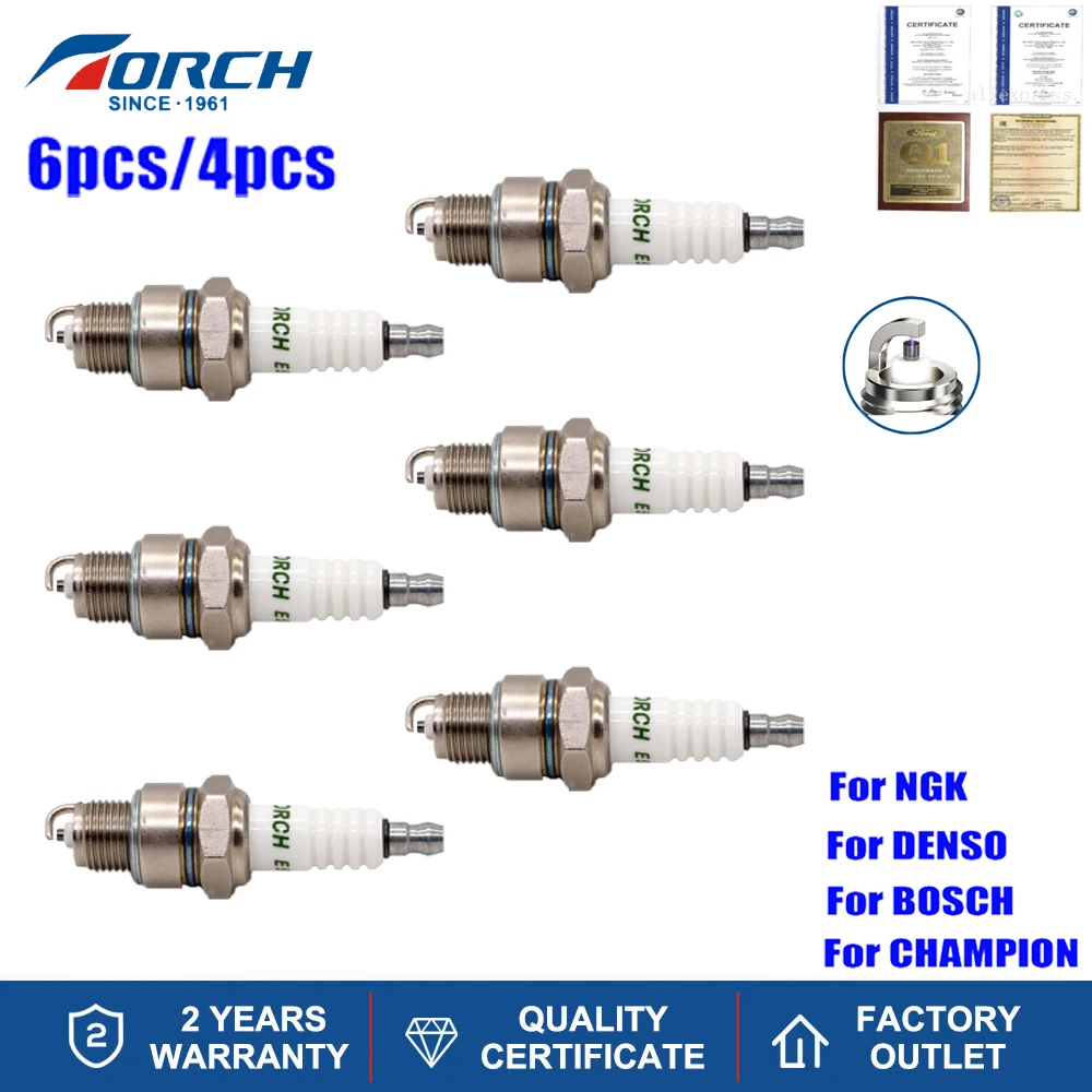 New 4/6pcs Torch Spark Plug E5tc For W8b 276 Ac Delco 46ffs Champion