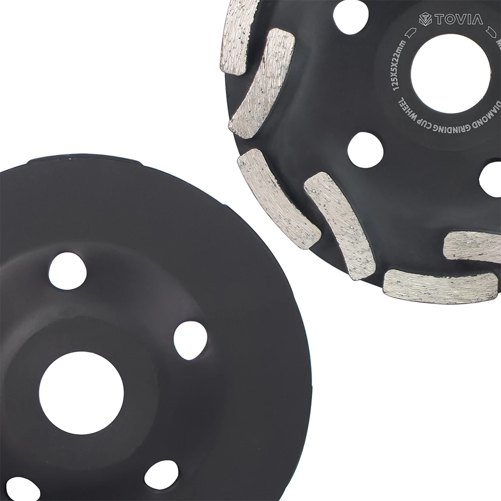Diamond Cup Grinding Wheel 125mm Double-row Diamond Grinding Wheel for Cement Granite Wall Tiles Stone Concrete Asphalt